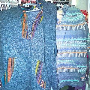 2 Gray Native sweaters